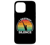 I Destroy Silence Woodwind Sax Saxophone Player Saxophonist Coque pour iPhone 13 Pro Max