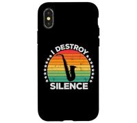 I Destroy Silence Woodwind Sax Saxophone Player Saxophonist Coque pour iPhone X/XS