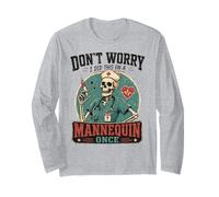 I did This on a Mannequin Once Funny Nursing Skeleton Nurse Manche Longue