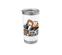 I Dig Being The Big Brother Excavator Construction For Boys Gobelet isotherme en acier inoxydable double paroi