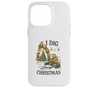 I Dig Christmas Excavator Tree Lights Construction Holiday Coque pour iPhone 14 Pro Max