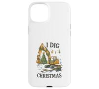 I Dig Christmas Excavator Tree Lights Construction Holiday Coque pour iPhone 15 Plus
