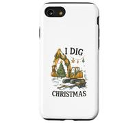 I Dig Christmas Excavator Tree Lights Construction Holiday Coque pour iPhone SE (2020) / 7/8