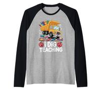 I Dig Teaching Inspiration pour l’éducation des étudiants - Manche Raglan
