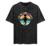 I Do My Own Stunts Injury Leg Unisex T-Shirt Printed Tee Graphic Top Men Black Shirt 3XL