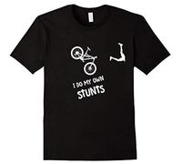 I Do My Own Stunts T-Shirt Graphic Printed Top Tee for Men Black L