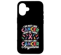 I Do Not Like Cancer Here Or There Breast Cancer Lung Colon Coque pour iPhone 16