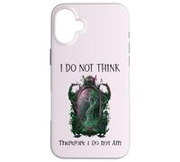 I Do Not Think Therefore I Do Not Am Sarcastic Witch Pink Coque pour iPhone 16 Plus
