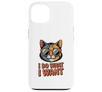 I do What I Want Cat Retro Funny Cat Lover Coque pour iPhone 13