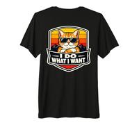 I Do What I Want Chat Owner Lover Funny Retro Blague Vintage T-Shirt Haut de Gamme