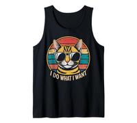 I Do What I Want Cool Cat Lunettes de Soleil Vintage Coucher de Soleil Débardeur