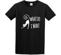I Do What I Want Funny Joke Cat Animal Cat Slate O Neck Men Shirt Manches Courtes(Small)