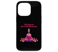 I Do Yoga to Burn Off the Crazy - Yoga Flamingo Coque pour iPhone 13 Pro