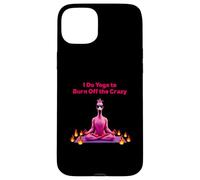 I Do Yoga to Burn Off the Crazy - Yoga Flamingo Coque pour iPhone 15 Plus