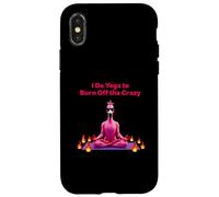 I Do Yoga to Burn Off the Crazy - Yoga Flamingo Coque pour iPhone X/XS
