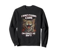 I Don't Care Funny Dark Humour Savage Cat Meme Sarcastic Meme Sweatshirt