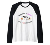 I Don't Eat My Friends - Animal Vegan Vegetarian World Peace Manche Raglan