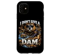 I Don't Give A Dam Beaver Pun Bootleg Style Meme Dad Blague Coque pour iPhone 11