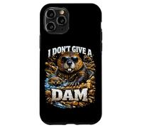 I Don't Give A Dam Beaver Pun Bootleg Style Meme Dad Blague Coque pour iPhone 11 Pro