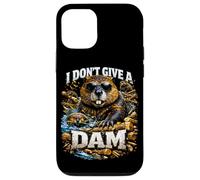 I Don't Give A Dam Beaver Pun Bootleg Style Meme Dad Blague Coque pour iPhone 12/12 Pro