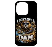 I Don't Give A Dam Beaver Pun Bootleg Style Meme Dad Blague Coque pour iPhone 14 Pro