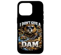 I Don't Give A Dam Beaver Pun Bootleg Style Meme Dad Blague Coque pour iPhone 16 Pro