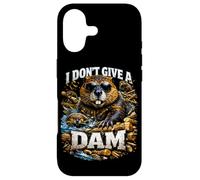 I Don't Give A Dam Beaver Pun Bootleg Style Meme Dad Blague Coque pour iPhone 17