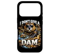 I Don't Give A Dam Beaver Pun Bootleg Style Meme Dad Blague Coque pour iPhone 17 Pro