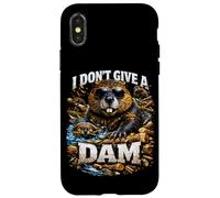 I Don't Give A Dam Beaver Pun Bootleg Style Meme Dad Blague Coque pour iPhone X/XS