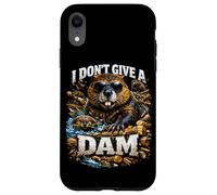 I Don't Give A Dam Beaver Pun Bootleg Style Meme Dad Blague Coque pour iPhone XR