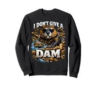 I Don't Give A Dam Beaver Pun Bootleg Style Meme Dad Blague Sweatshirt