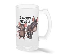 I Don't Give A Rat's Ass Funny Coffee Mug - Sarcastic Pun Gag Gift - Novelty Office Humor Cup Bière transparente Tasse Stein 0.5L