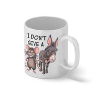 I Don't Give A Rat's Ass Funny Coffee Mug - Sarcastic Pun Gag Gift - Novelty Office Humor Cup Tasse blanche Café Mug