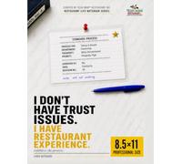 I Don't Have Trust Issues. I Have Restaurant Experiences: Large Lined Notebook