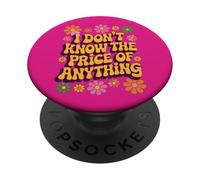 I Don't Know The Price of Anything - Humour rétro Argent PopSockets PopGrip Adhésif