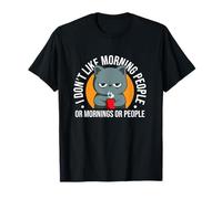 I Don't Like Morning People Café irrité Chat généré T-Shirt