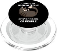 I Don't Like Morning People Chat avec Doigt d'honneur PopSockets PopGrip pour MagSafe