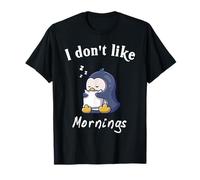 I Don't Like Mornings Cute Pingouin endormi Hilarious College T-Shirt