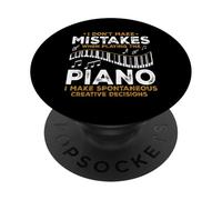 I Don't Make Mistakes When Playing The Piano Funny Pianist PopSockets PopGrip Adhésif
