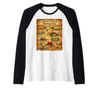 I Don't Need Directions Funny Dad Design Carte Manche Raglan