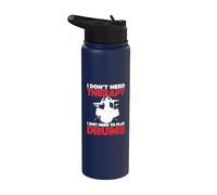 I don't need therapy i just need to play Drums Drummer Stainless Steel Insulated Water Bottle