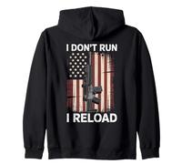 I Don't Run I Reload Fusil AR Drapeau USA Patriote Sweat à Capuche