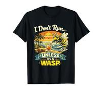 I Don't Run Unless It's A Wasp - Humour d'été rétro drôle T-Shirt