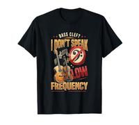 I Don't Speak Bass Frequency Funny Bass Clef Music Pun Treble T-Shirt