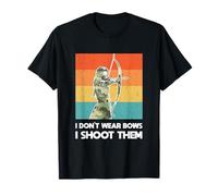 I Don't Wear Bows Femme Archer Arc Chasse Fille Vintage T-Shirt