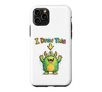 I Drew This Cute Monster Funny Kids Art Teacher Humour Coque pour iPhone 11 Pro