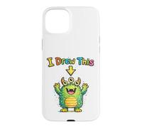 I Drew This Cute Monster Funny Kids Art Teacher Humour Coque pour iPhone 15 Plus