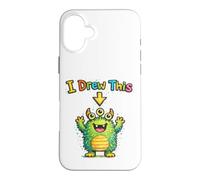 I Drew This Cute Monster Funny Kids Art Teacher Humour Coque pour iPhone 16 Plus