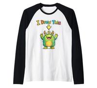 I Drew This Cute Monster Funny Kids Art Teacher Humour Manche Raglan