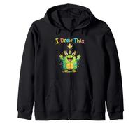 I Drew This Cute Monster Funny Kids Art Teacher Humour Sweat à Capuche